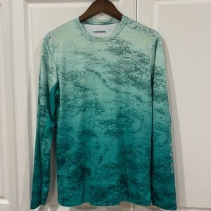 Columbia PFG Teal/Green Camouflage Shirt